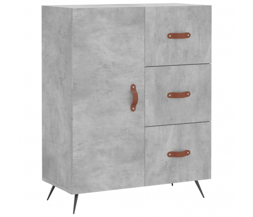 vidaXL kumode, betona pelēka, 69,5x34x90 cm, inženierijas koks