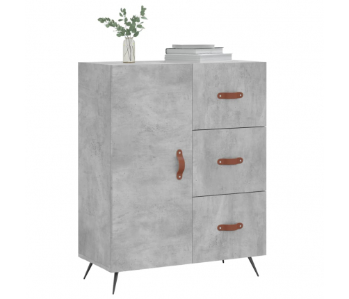 vidaXL kumode, betona pelēka, 69,5x34x90 cm, inženierijas koks