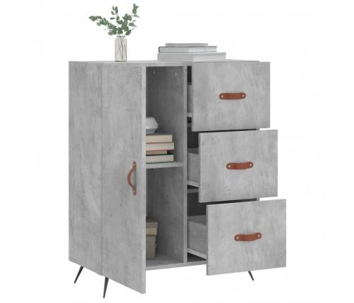 vidaXL kumode, betona pelēka, 69,5x34x90 cm, inženierijas koks