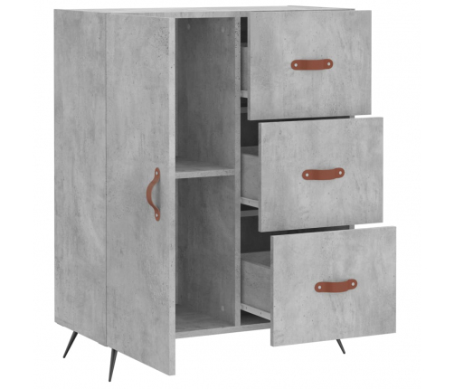 vidaXL kumode, betona pelēka, 69,5x34x90 cm, inženierijas koks