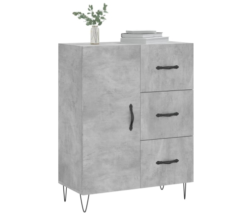 vidaXL kumode, betona pelēka, 69,5x34x90 cm, inženierijas koks