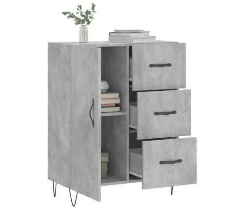 vidaXL kumode, betona pelēka, 69,5x34x90 cm, inženierijas koks