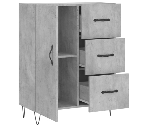 vidaXL kumode, betona pelēka, 69,5x34x90 cm, inženierijas koks