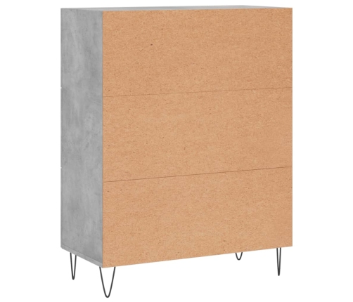 vidaXL kumode, betona pelēka, 69,5x34x90 cm, inženierijas koks