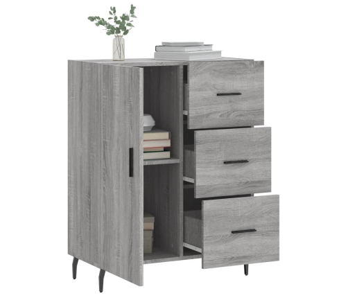 vidaXL kumode, pelēka ozolkoka, 69,5x34x90 cm, inženierijas koks