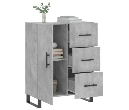 vidaXL kumode, betona pelēka, 69,5x34x90 cm, inženierijas koks