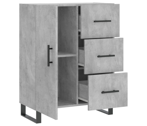 vidaXL kumode, betona pelēka, 69,5x34x90 cm, inženierijas koks