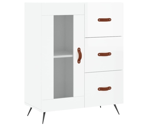 vidaXL kumode, spīdīgi balta, 69,5x34x90 cm, inženierijas koks