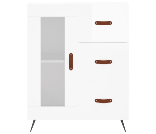 vidaXL kumode, spīdīgi balta, 69,5x34x90 cm, inženierijas koks