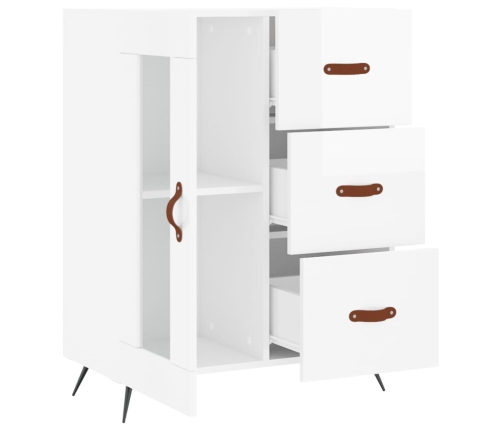 vidaXL kumode, spīdīgi balta, 69,5x34x90 cm, inženierijas koks