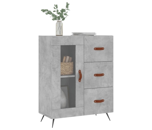 vidaXL kumode, betona pelēka, 69,5x34x90 cm, inženierijas koks