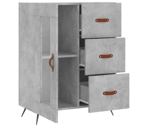 vidaXL kumode, betona pelēka, 69,5x34x90 cm, inženierijas koks