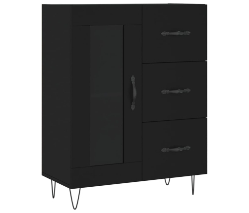 vidaXL kumode, melna, 69,5x34x90 cm, inženierijas koks