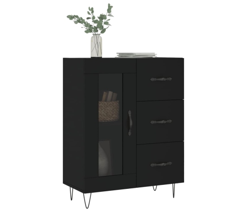 vidaXL kumode, melna, 69,5x34x90 cm, inženierijas koks