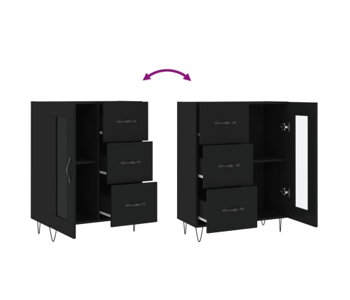 vidaXL kumode, melna, 69,5x34x90 cm, inženierijas koks