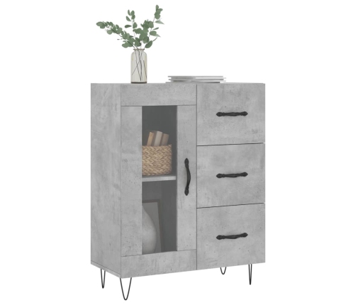 vidaXL kumode, betona pelēka, 69,5x34x90 cm, inženierijas koks