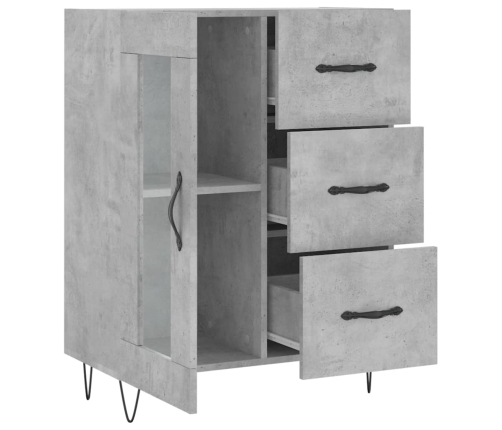 vidaXL kumode, betona pelēka, 69,5x34x90 cm, inženierijas koks