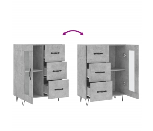 vidaXL kumode, betona pelēka, 69,5x34x90 cm, inženierijas koks