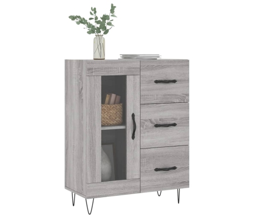 vidaXL kumode, pelēka ozolkoka, 69,5x34x90 cm, inženierijas koks