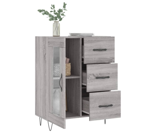 vidaXL kumode, pelēka ozolkoka, 69,5x34x90 cm, inženierijas koks