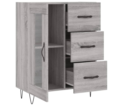 vidaXL kumode, pelēka ozolkoka, 69,5x34x90 cm, inženierijas koks