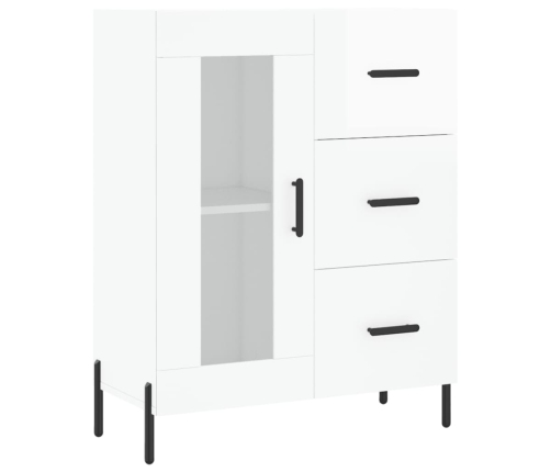 vidaXL kumode, spīdīgi balta, 69,5x34x90 cm, inženierijas koks