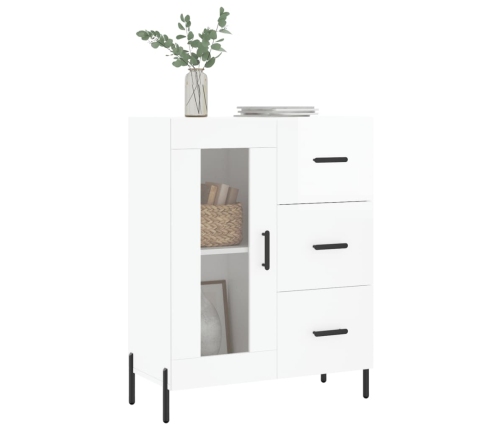 vidaXL kumode, spīdīgi balta, 69,5x34x90 cm, inženierijas koks