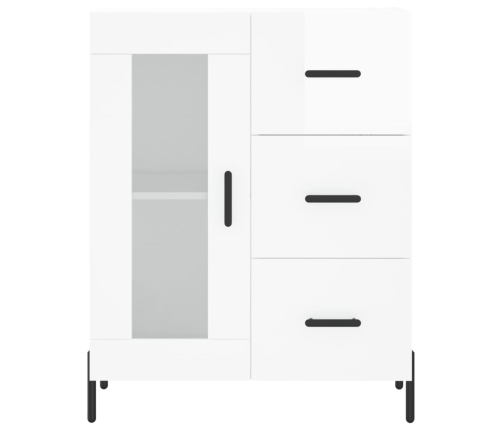 vidaXL kumode, spīdīgi balta, 69,5x34x90 cm, inženierijas koks