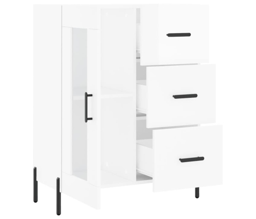 vidaXL kumode, spīdīgi balta, 69,5x34x90 cm, inženierijas koks