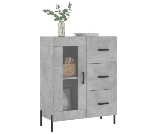 vidaXL kumode, betona pelēka, 69,5x34x90 cm, inženierijas koks