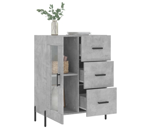 vidaXL kumode, betona pelēka, 69,5x34x90 cm, inženierijas koks