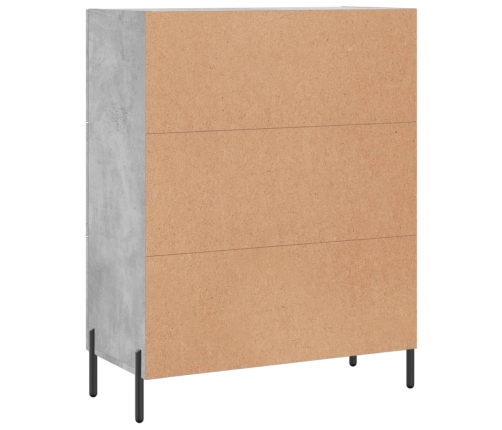 vidaXL kumode, betona pelēka, 69,5x34x90 cm, inženierijas koks