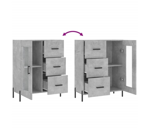 vidaXL kumode, betona pelēka, 69,5x34x90 cm, inženierijas koks