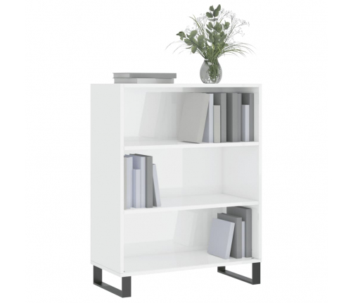 vidaXL plaukts, spīdīgi balts, 69,5x32,5x90 cm, inženierijas koks