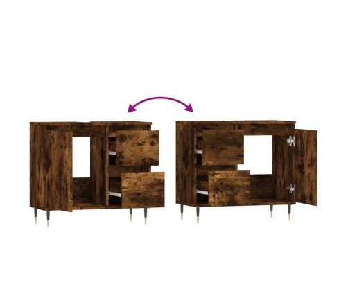 vidaXL vannasistabas skapītis, ozola, 65x33x60 cm, inženierijas koks