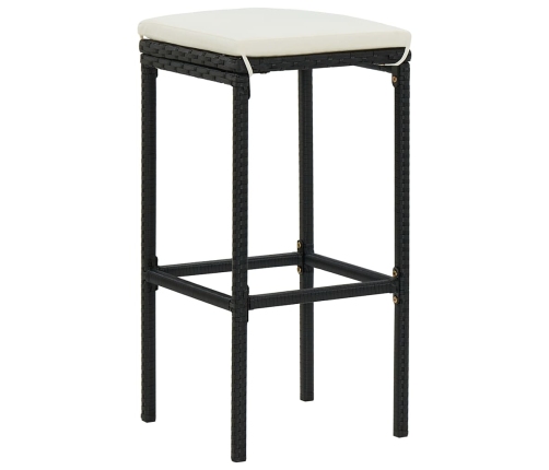 11-Daļīgs Dārza Mēbeļu Komplekts, Matrači, Rotangpalma, Melns Vidaxl