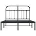 vidaXL gultas rāmis ar galvgali, melns metāls, 120x190 cm
