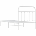 vidaXL gultas rāmis ar galvgali, balts metāls, 90x190 cm