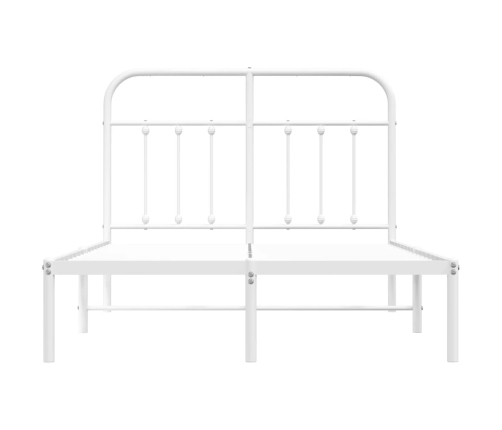 vidaXL gultas rāmis ar galvgali, balts metāls, 120x200 cm