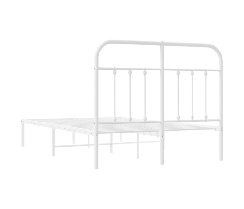 vidaXL gultas rāmis ar galvgali, balts metāls, 120x200 cm