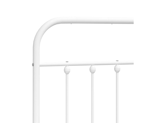 vidaXL gultas rāmis ar galvgali, balts metāls, 180x200 cm