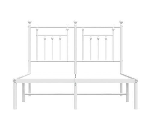 vidaXL gultas rāmis ar galvgali, balts metāls, 120x200 cm