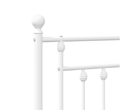 vidaXL gultas rāmis ar galvgali, balts metāls, 120x200 cm