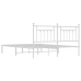 vidaXL gultas rāmis ar galvgali, balts metāls, 180x200 cm