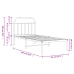 vidaXL gultas rāmis ar galvgali, melns metāls, 90x200 cm