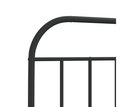 vidaXL gultas rāmis ar galvgali un kājgali, melns metāls, 107x203 cm