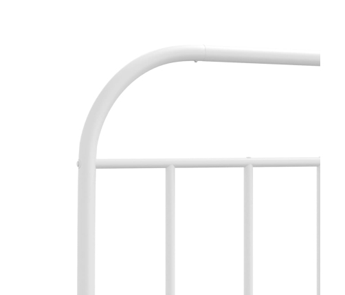 vidaXL gultas rāmis ar galvgali un kājgali, balts metāls, 100x190 cm