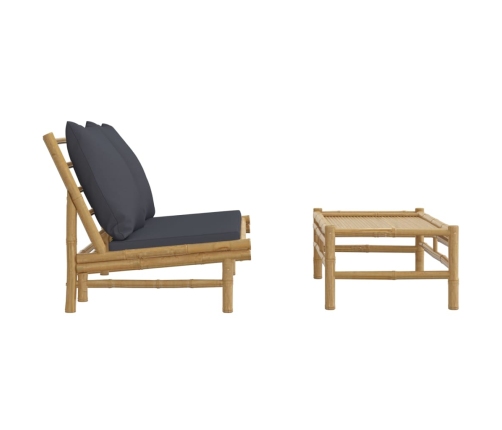 vidaXL 2-daļīgs dārza atpūtas mēbeļu komplekts ar matračiem, bambuss