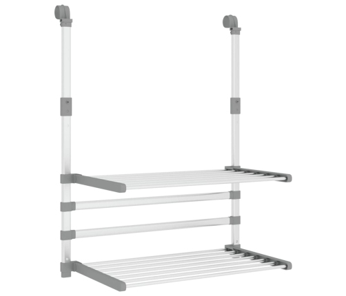 vidaXL žāvēšanas statīvs balkonam, 54x25x42 cm, alumīnijs