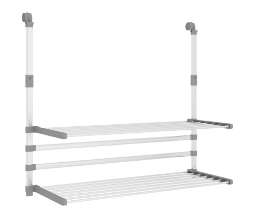 vidaXL žāvēšanas statīvs balkonam, 89x25x(60-95) cm, alumīnijs